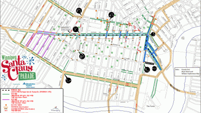 산타 클로스 퍼레이드(Santa Claus Parade)가 이번 주말에 위니펙 도심 거리에서 개최 예정