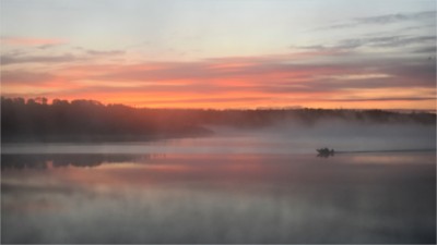 사우스 크로스 호(South Cross Lake)에서의 아침 일출 풍경