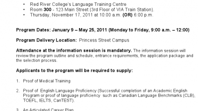 Canadian Communication for Physicians Trained Abroad (CCPTA) program 안내